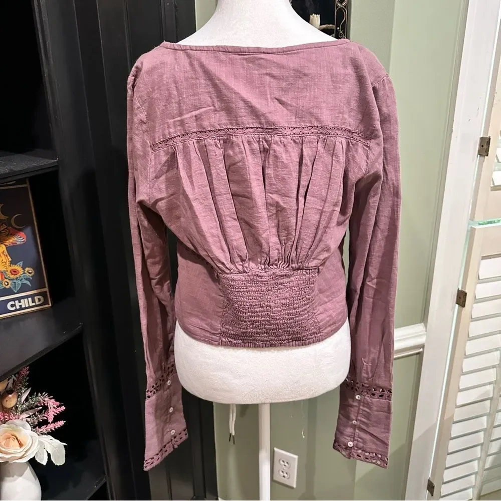 Free People Joi Blouse in Roan Rouge Size Medium
